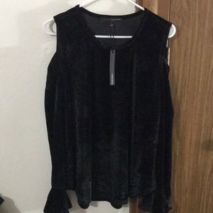 Harve Benard | Velvet Cold Shoulder Bell Sleeve